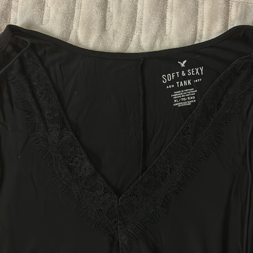American Eagle Black Soft and Sexy Flowy Tank Top Women’s Size XL - Picture 9 of 9